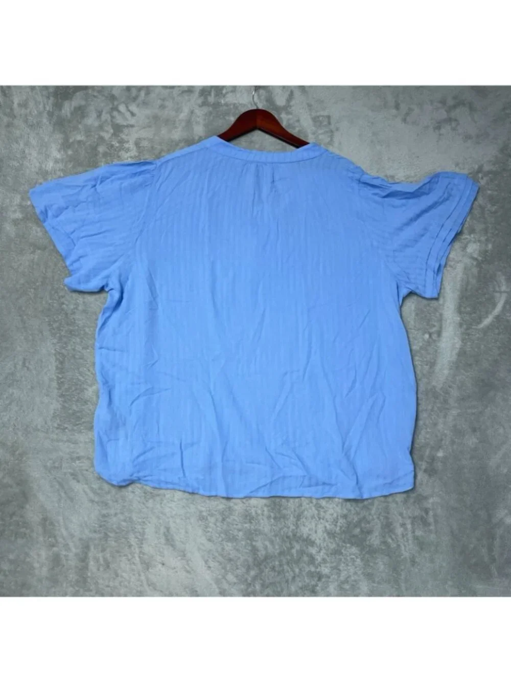 NWT Well Worn Women's XXL Blue Short-Sleeve Split-Neck Tunic Top Viscose G2131